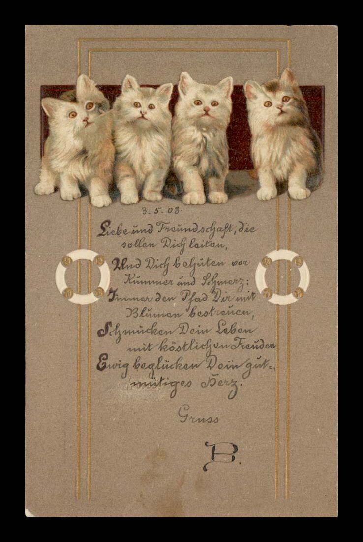 CZTERY KOTKI, SECESJA, PRAGE LITHO