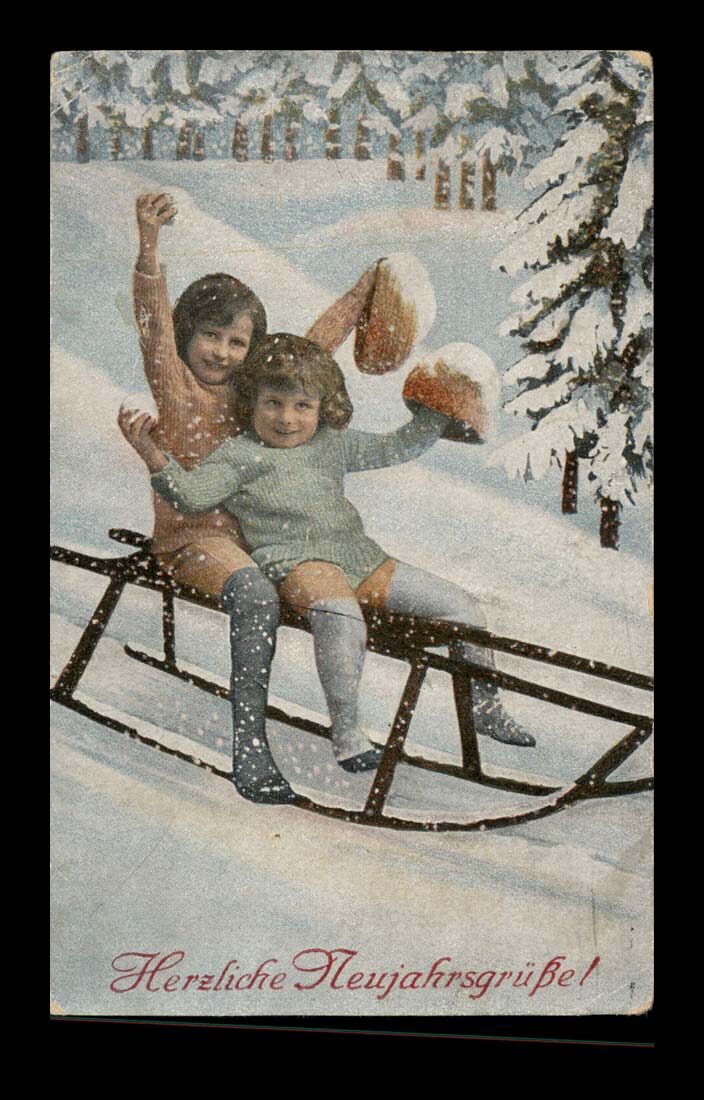Z GÓRKI, SANKI, MODA Z EPOKI, ZIMA, VINTIGE 1921