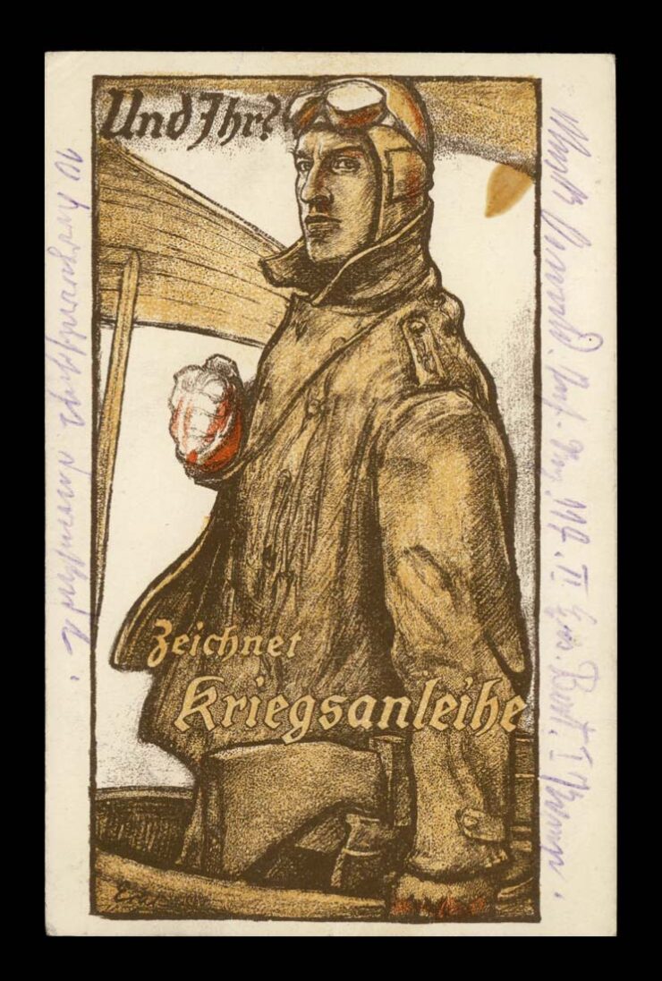 SIGN. FRITS ERLER - PROPAGANDA, POŻYCZKA WOJENNA - PILOT 1917