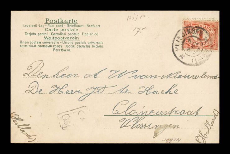 SIGN. H.VANHUJSE, MOTYW HOLENDERSKI, FAJKA 1904