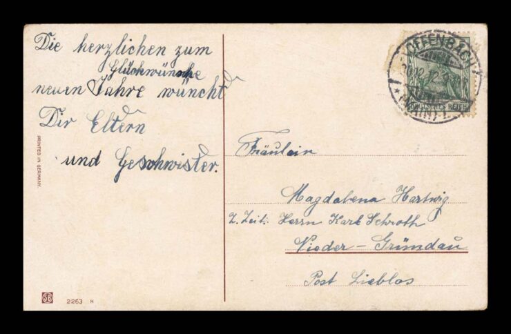 NEUE JAHR, ZIMA W MIASTECZKI, PODKOWA, GEL 1912