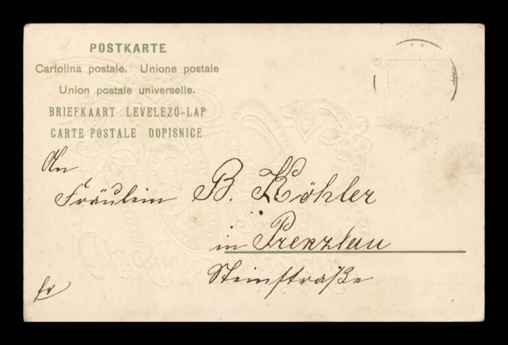 NEUES JAHR (NOWY ROK), ZŁOTE CYFRY, JASKÓŁKA 1903, PRAGE