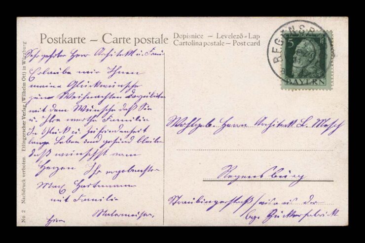 FROCHLICHE WEIHNACHTEN, ANIOŁ, MIASTECZKO I WIEŻA KOŚCIOŁA 1911