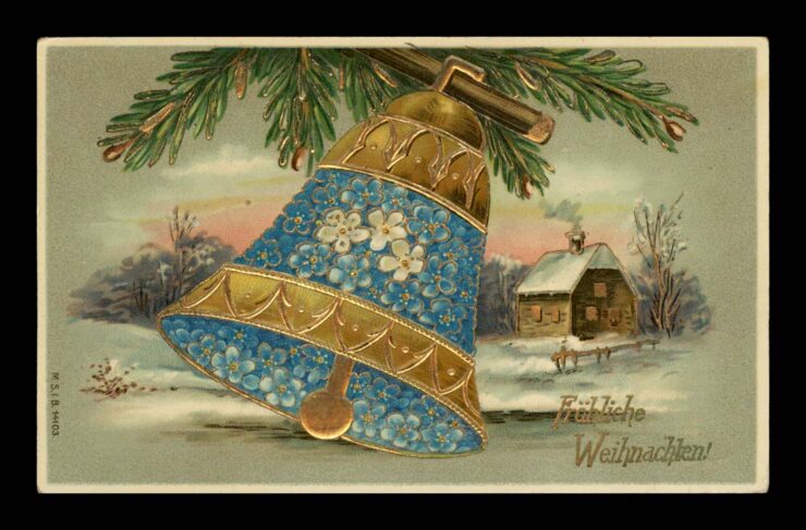 ZŁOTY DZWON, NIEZAPOMINAJKI, WEIHNACHTEN, GEL PRAGE LITHO 1909