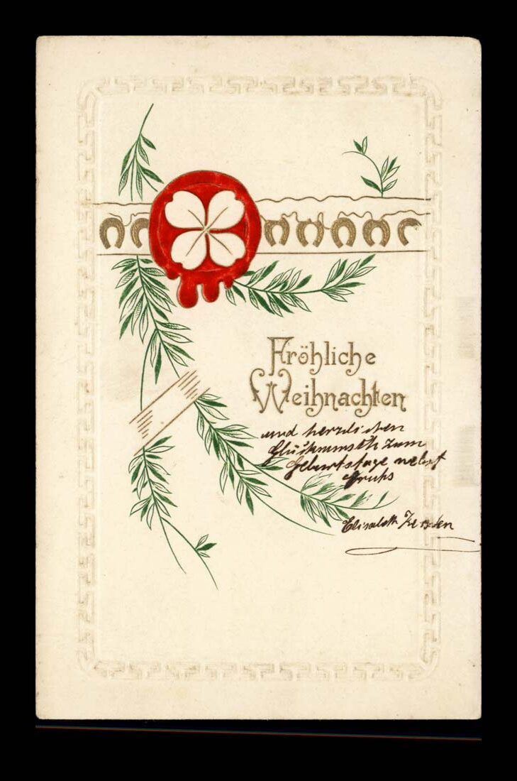 FROHLICHE WEIHNACHTEN, JUGENDSTIL, STYLOWA, PRAGE LITHO