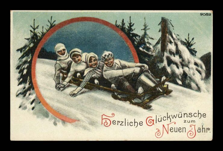 NEUEN JAHR - SPORT ZIMOWY, SANIE (BOBSLEJE) 1913