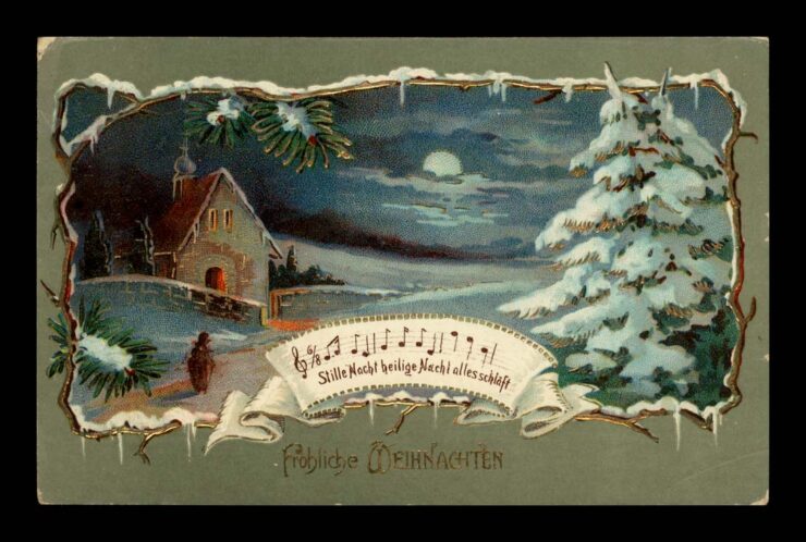 FROHLICHE WEIHNACHTEN (BOŻE NARODZENIE), KAPLICZKA, NOCNA, KOLĘDA, GEL 1909